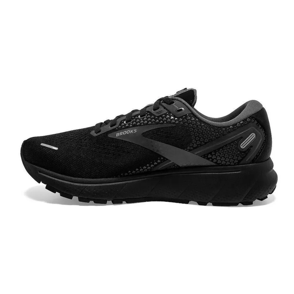BROOKS WOMEN'S GHOST 14 NEUTRAL RUNNING SHOES BLACK BLACK EBONY 5.5 B MEDIUM - Picture 2 of 5
